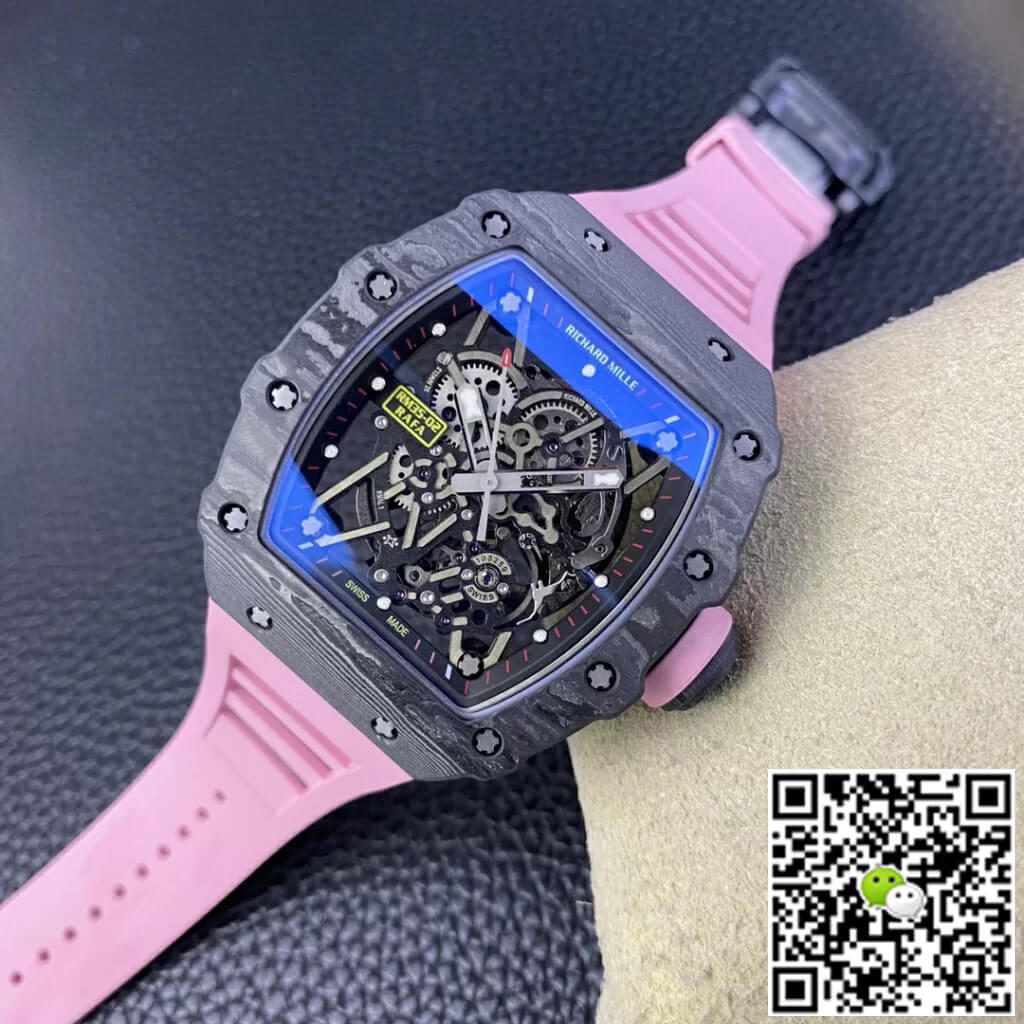 Richard Mille RM35-02 T+ Factory Carbon Fiber Case Pink Strap