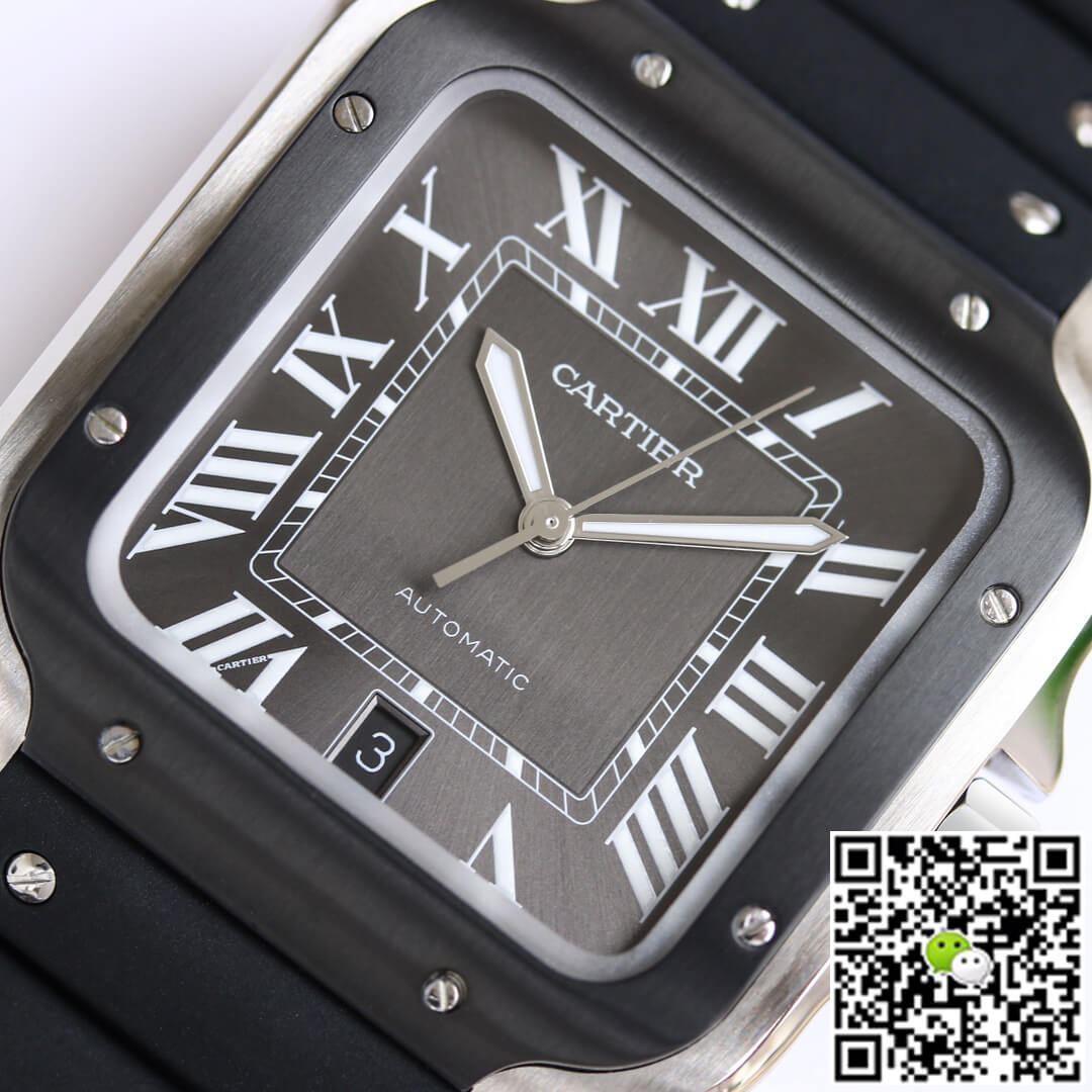 Cartier Santos WSSA0037 GF Factory V2 Black Rubber Strap