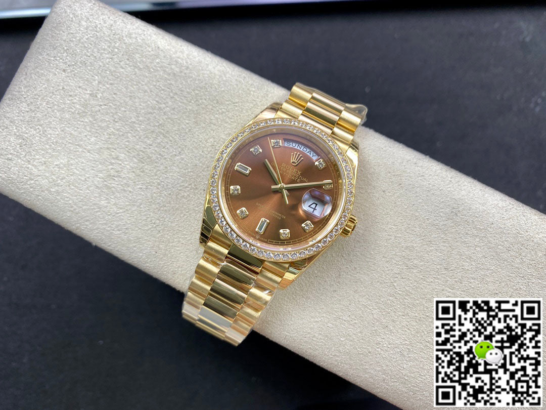 Rolex Day Date M128348RBR-0005 EW Factory Brown Dial