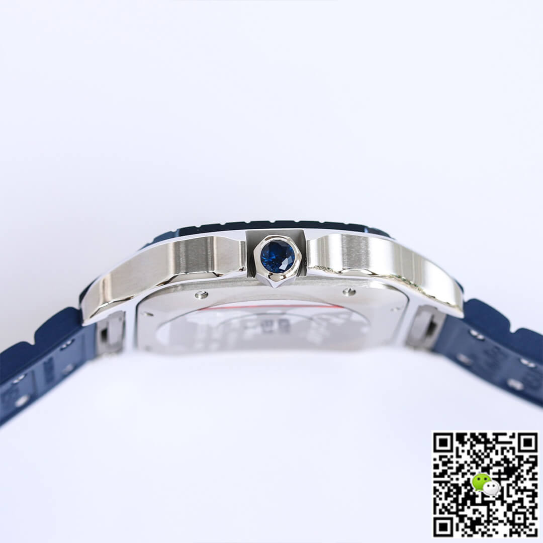 Santos De Cartier GF Factory Blue Rubber Strap
