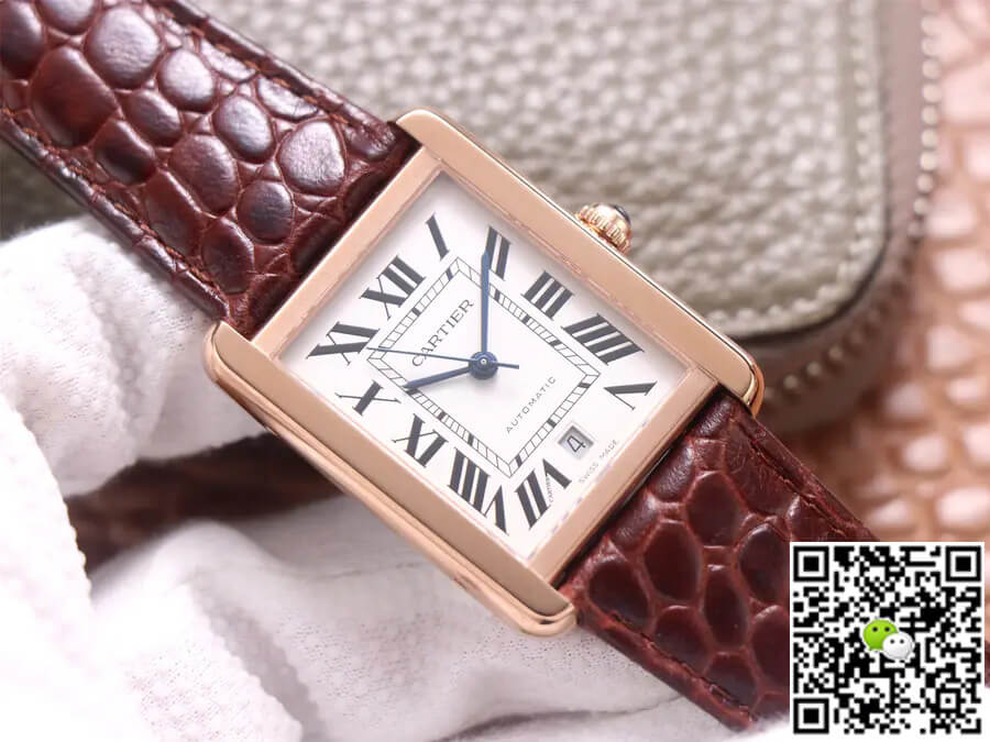 Cartier Tank W5200026 V9 Factory Rose Gold White Dial