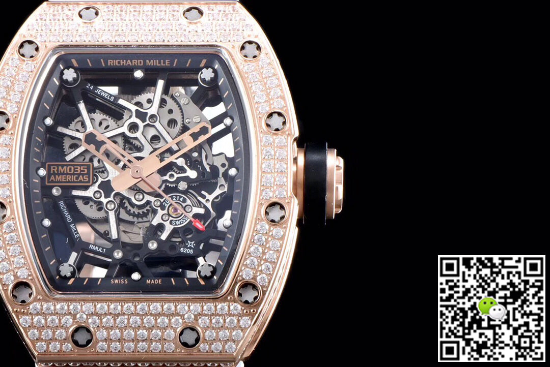 Richard Mille RM035 Americas KV Factory Rose Gold Diamond Case