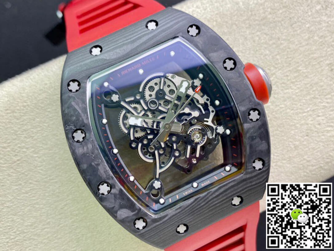 Richard Mille RM055 KV Factory V2 Carbon Fiber Red Strap