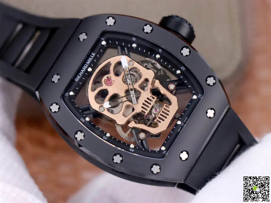 Richard Mille RM52-01 Tourbillon JB Factory Rose Gold Skull Dial