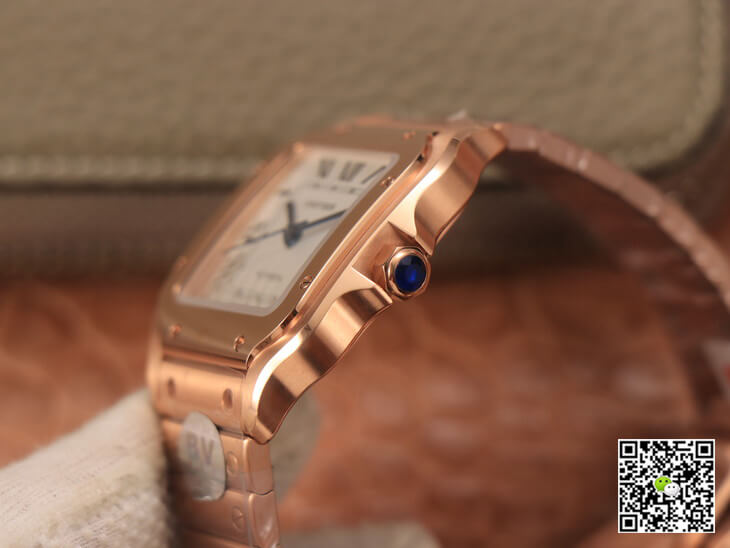 Cartier De Santos WSSA0010 BV Factory 18K Rose Gold White Dial