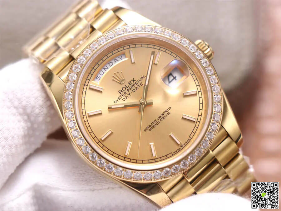 Rolex Day-Date M228348RBR-0008 EW Factory Champagne Dial