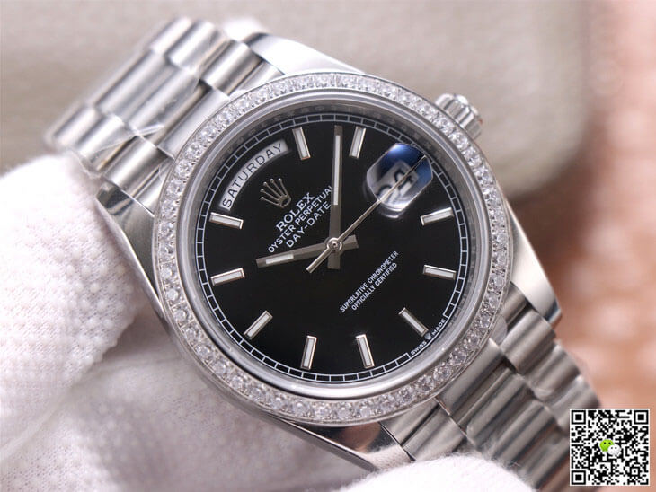 Rolex Day-Date M228349RBR-0002 EW Factory Black Dial