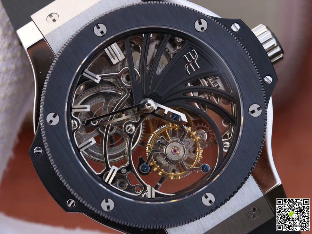 Hublot Big Bang Hollow Tourbillon Ceramic Bezel Skeleton Dial