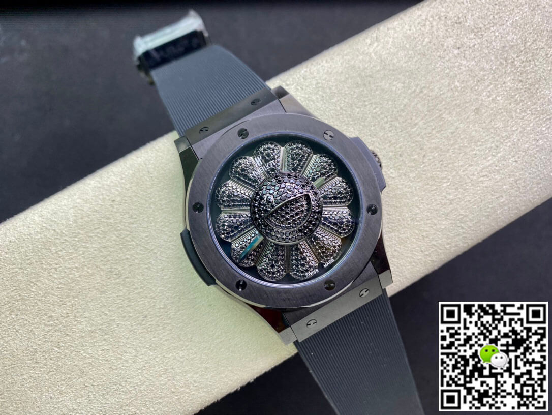 Hublot Classic Fusion Takashi Murakami 507.CX.9000.RX.TAK21 Sunflower Diamond Black Dial
