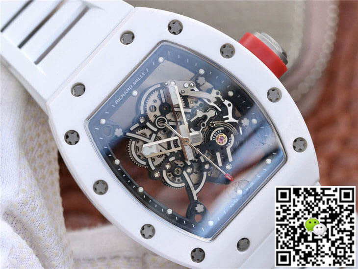 Richard Mille RM055 KV Factory Ceramic White Rubber Strap