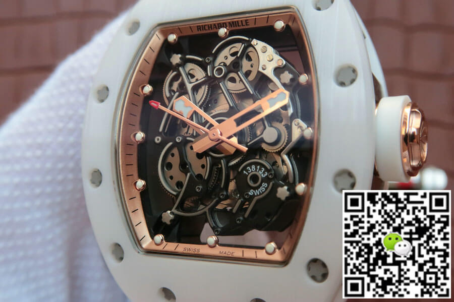 Richard Mille RM055 KV Factory White Ceramic Rubber Strap