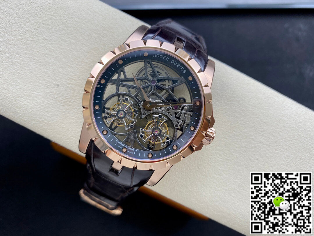 Roger Dubuis Excalibur RDDBEX0395 YS Factory Rose Gold Double Tourbillon Dial