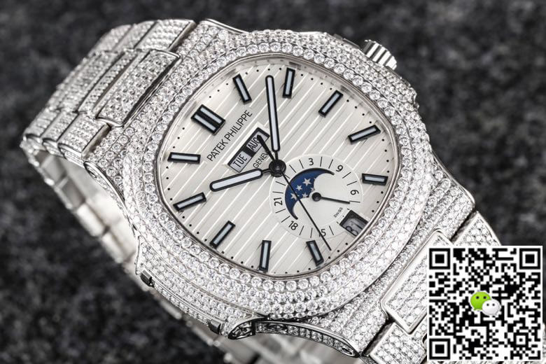 Patek Philippe Nautilus 5726 R8 Factory Gypsophila Diamond White Dial