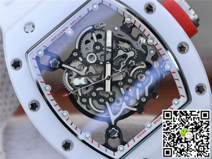 Richard Mille RM055 KV Factory White Rubber Strap