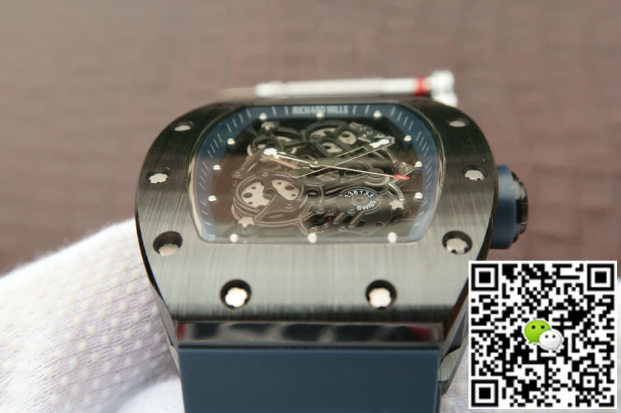 Richard Mille RM055 KV Factory Dark Blue Rubber Strap