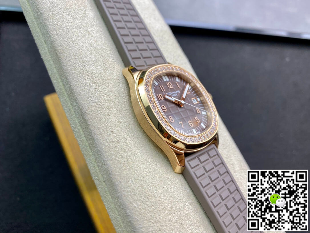 Patek Philippe Aquanaut Quartz Ladies 5067A PPF Factory Rose Gold Diamond-set Bezel