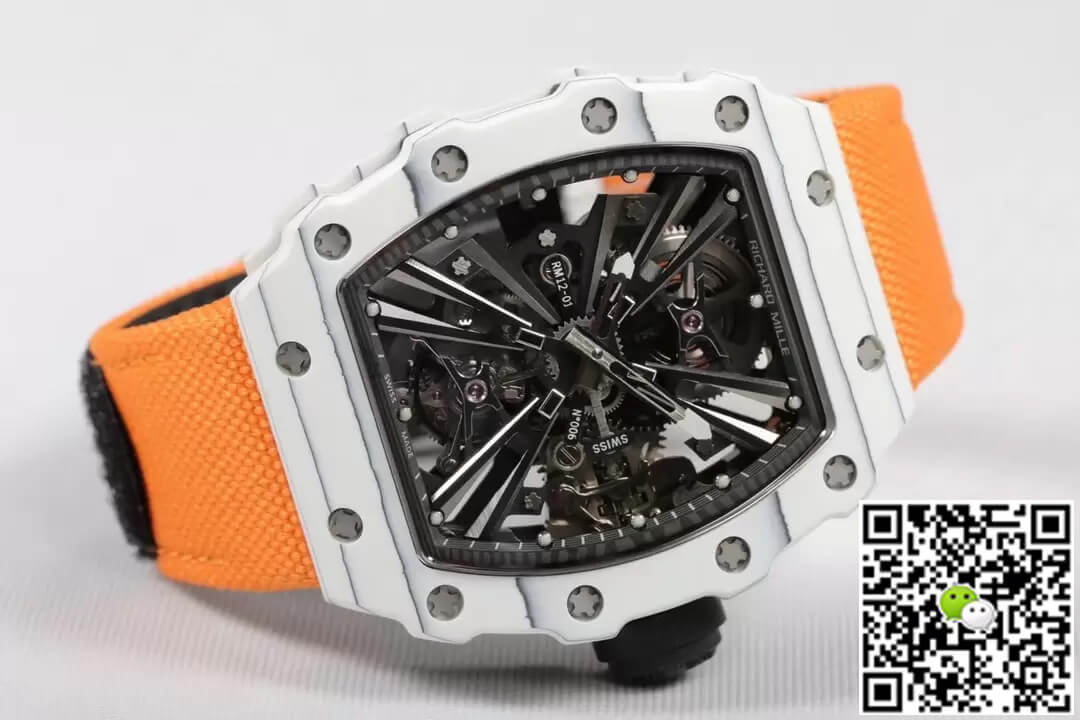 Richard Mille RM12-01 Tourbillon RM Factory Carbon Fiber Case Orange Strap