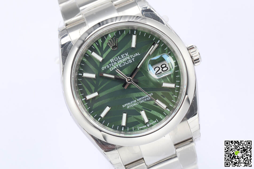 Rolex Datejust M126200-0020 EW Factory Olive Green Palm Leaf Pattern Dial