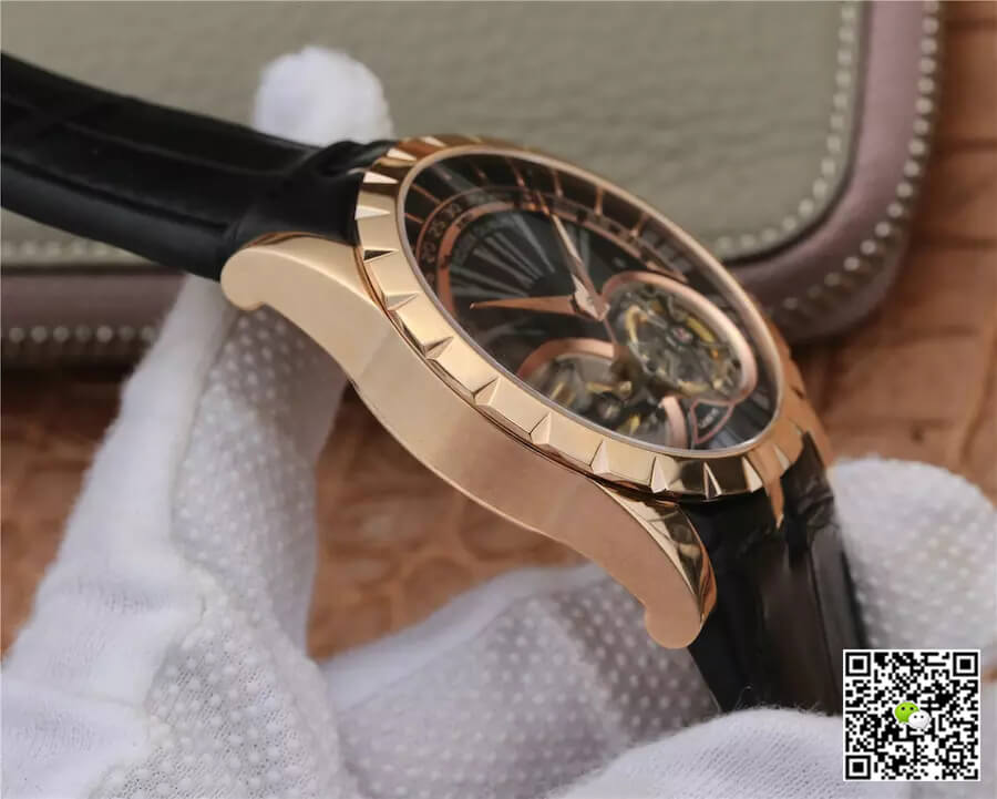 Roger Dubuis Excalibur RDDBEX0280 JB Factory Tourbillon Gold Case Black Dial