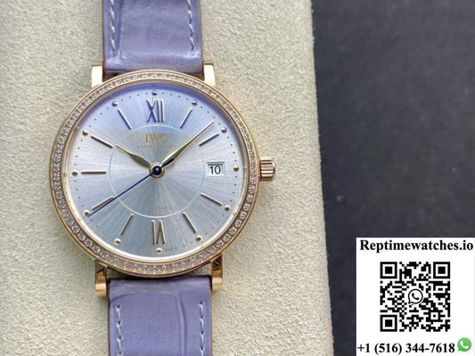 IWC PORTOFINO IW458107 V7 FACTORY ROSE GOLD CROWN