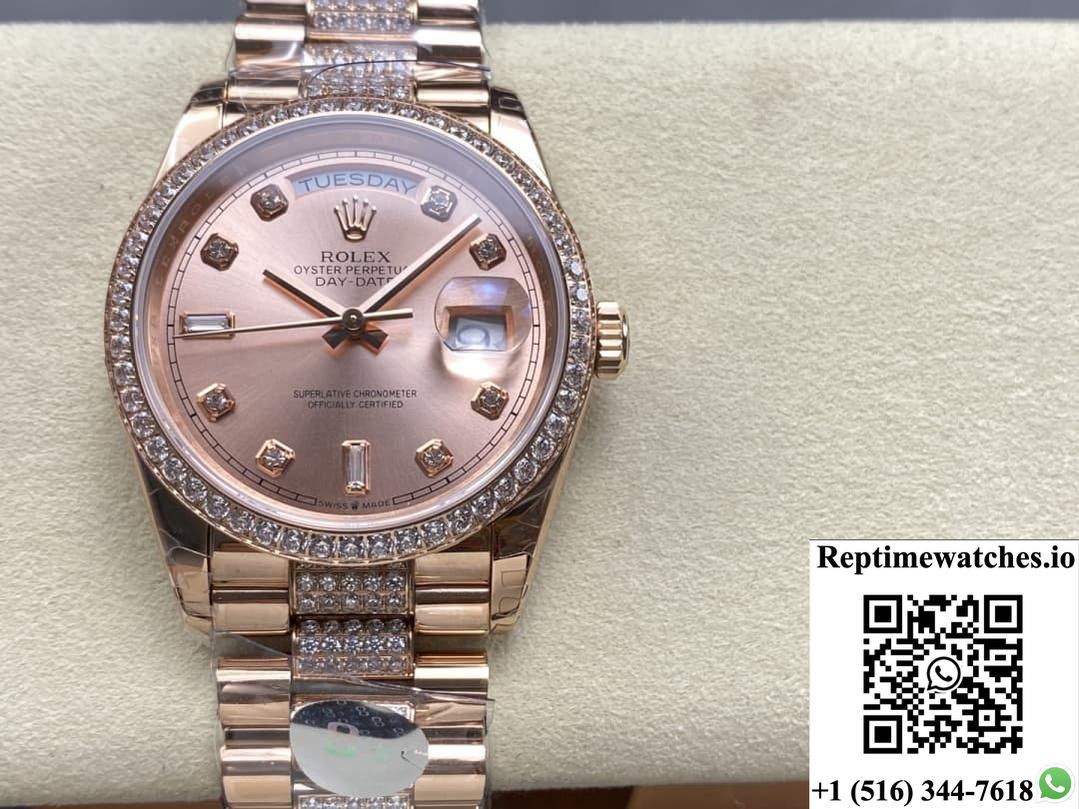 Rolex Day-Date M128345RBR-0020 8+ Factory Diamond Hour Markers