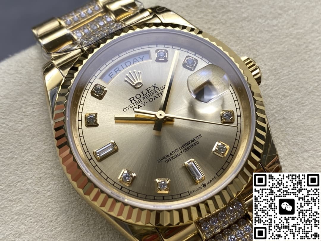 Rolex Day-Date M128238-0026 8+ Factory Diamond Hour Markers