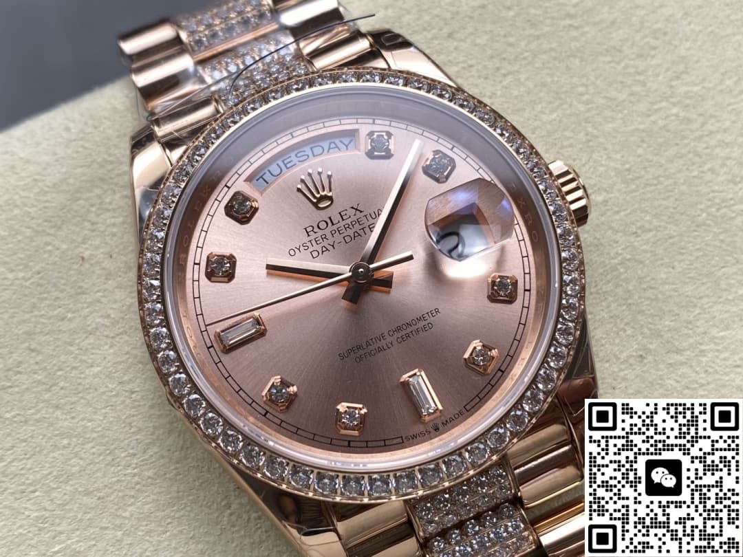 Rolex Day-Date M128345RBR-0020 8+ Factory Diamond Hour Markers