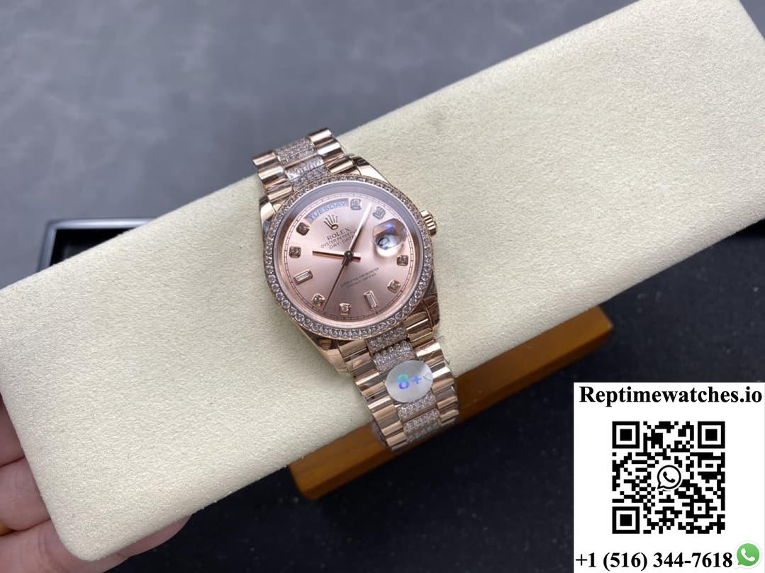 Rolex Day-Date M128345RBR-0020 8+ Factory Diamond Hour Markers