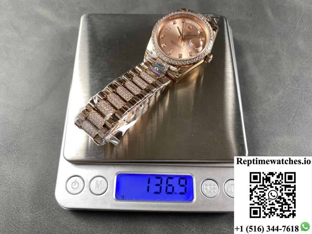 Rolex Day-Date M128345RBR-0020 8+ Factory Diamond Hour Markers