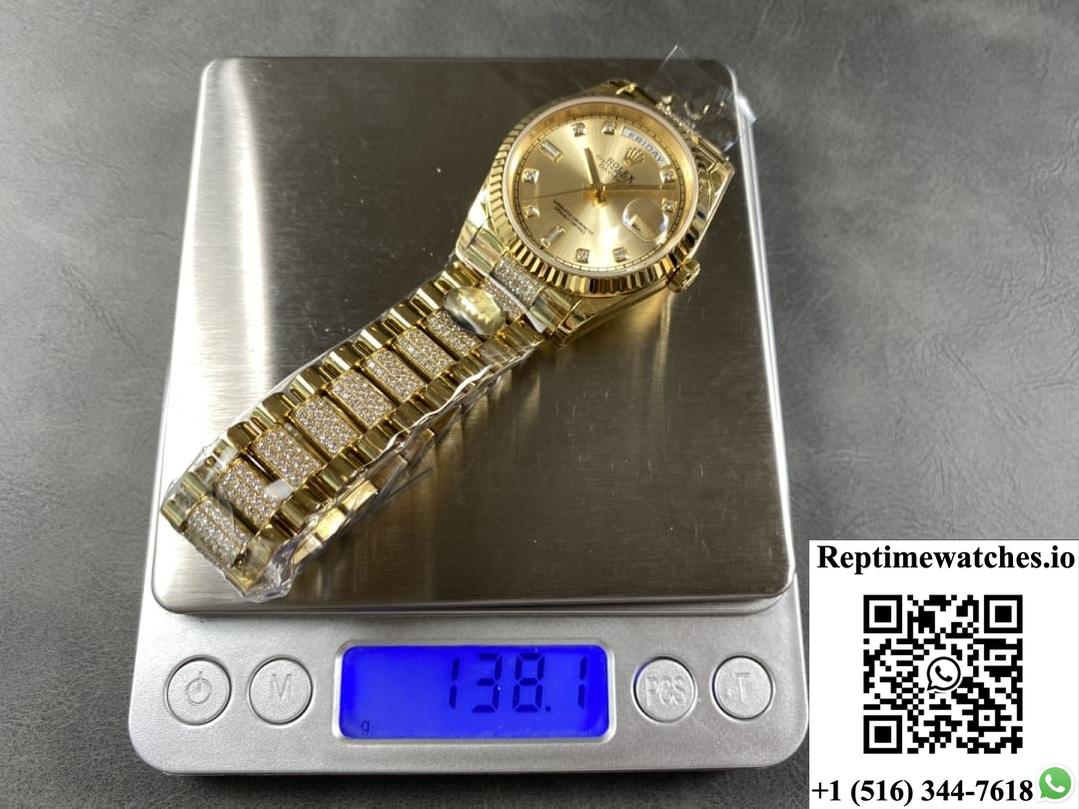 Rolex Day-Date M128238-0026 8+ Factory Diamond Hour Markers