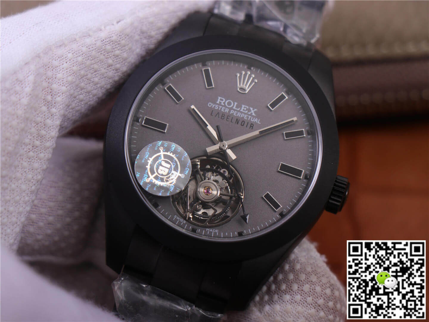 JB Factory Replica Rolex Milgauss Base 116400 Label Noir Design LNT01HS-001 Black case watch