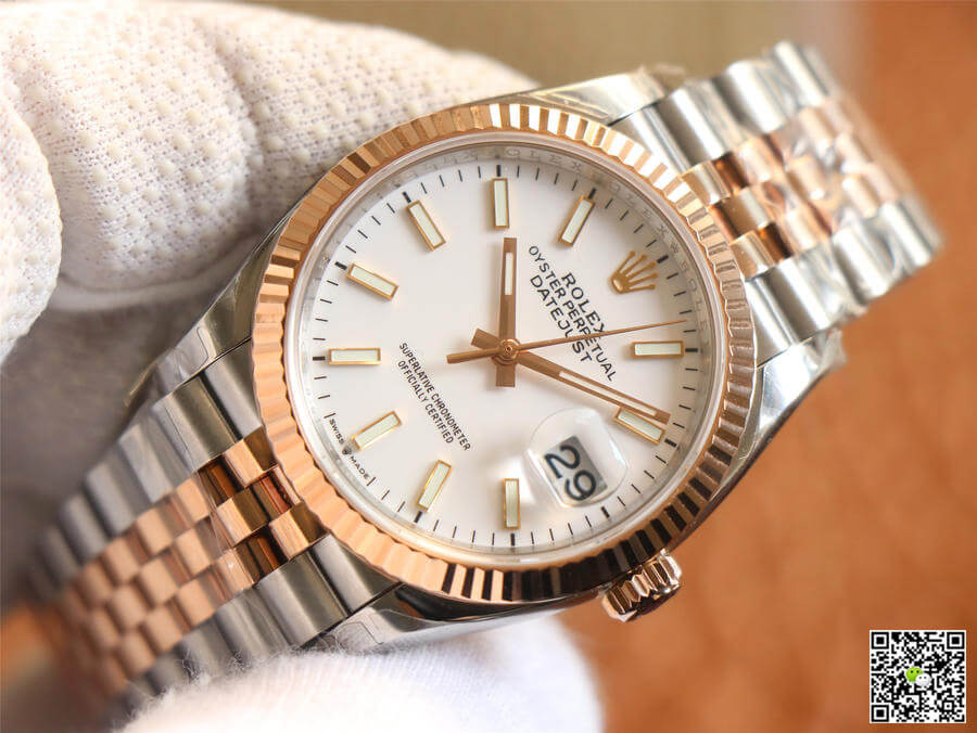 Rolex Datejust M126231-0017 EW Factory Rose Gold White Dial