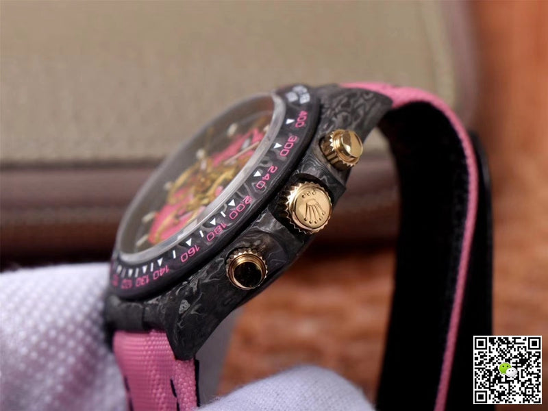 Rolex Daytona Cosmos Chronograph Carbon Fiber Edition Pink Exploded Dragon Dial