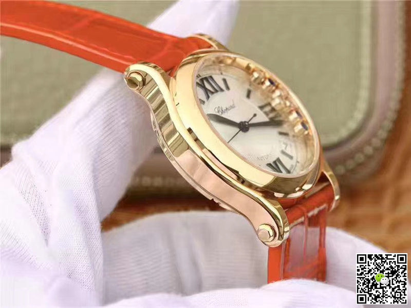 Chopard Happy Sport 274808 Rose Gold Diamonds YF Factory White Dial