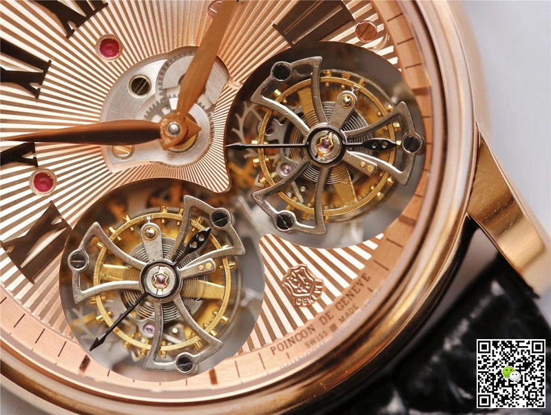 Roger Dubuis Hommage RDDBHO0562 Double Flying tourbillon JB Factory Rose Gold Dial