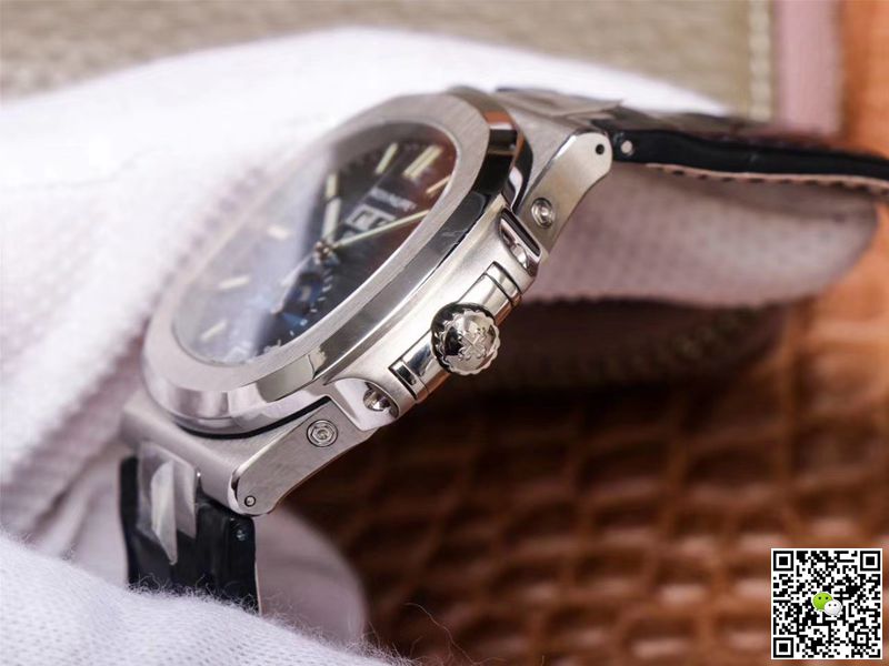 PF Factory Patek Philippe Nautilus 5726/1A-014 Moonphase Black Leather Strap