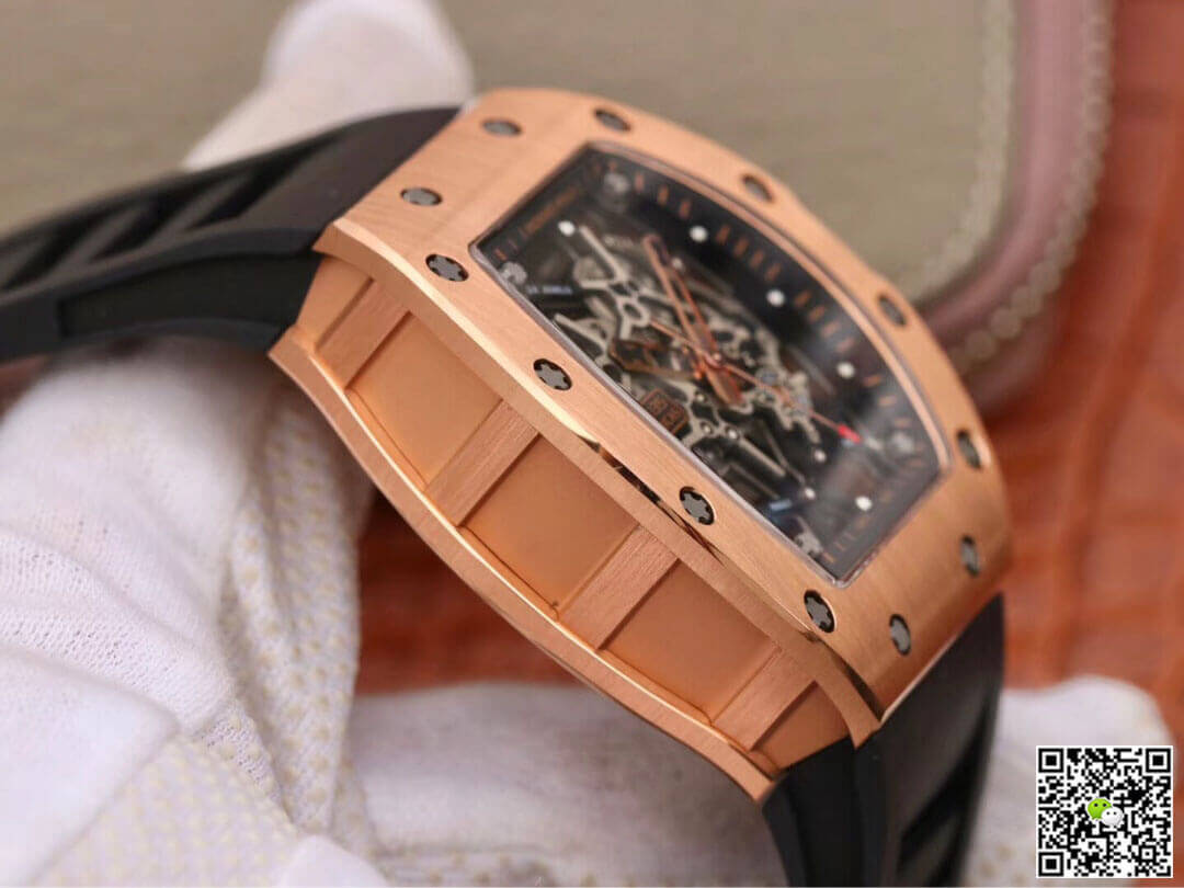 Richard Mille RM035 Americas KV Factory Rose Gold Black Strap