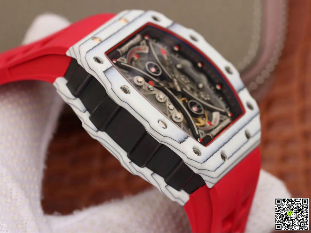 Richard Mille RM53-01 KV Factory White TPT Carbon Fiber Red Strap
