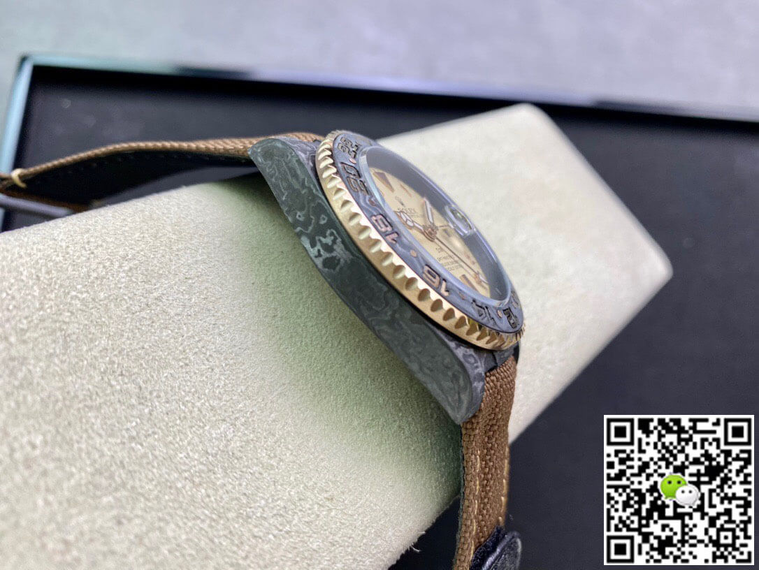 Rolex GMT-MASTER II Diw Carbon Fiber Brown Fabric Strap