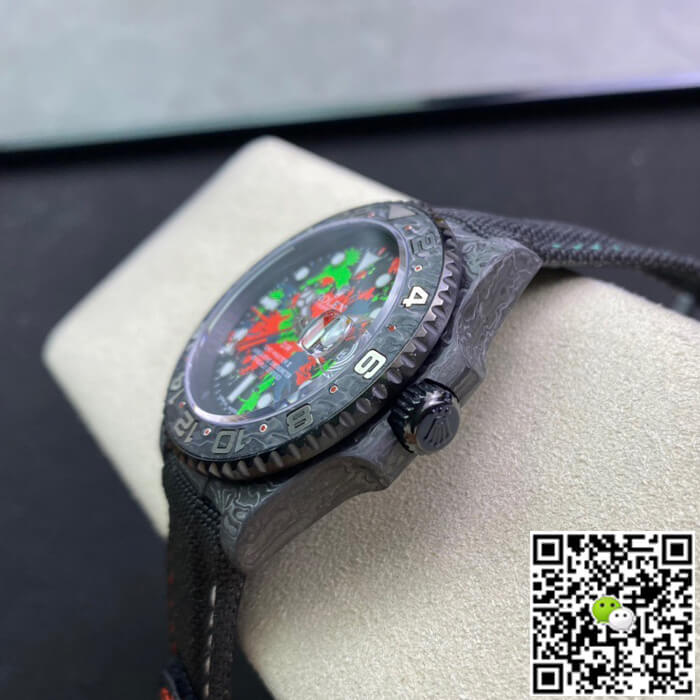 Rolex GMT-MASTER II Diw Carbon Fiber Color Dial Black Fabric Strap