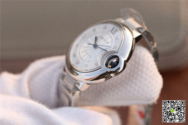Ballon Bleu De Cartier WE902074 V6 Factory Diamond Silverr Dial