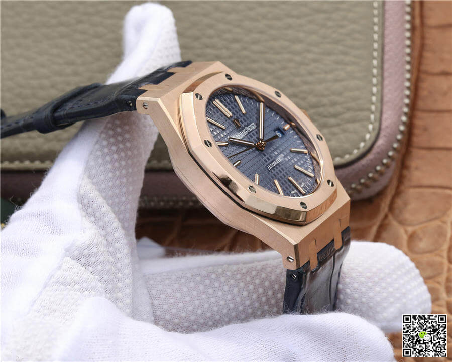 Audemars Piguet Royal Oak 15400 OM Factory Blue Dial Leather Strap