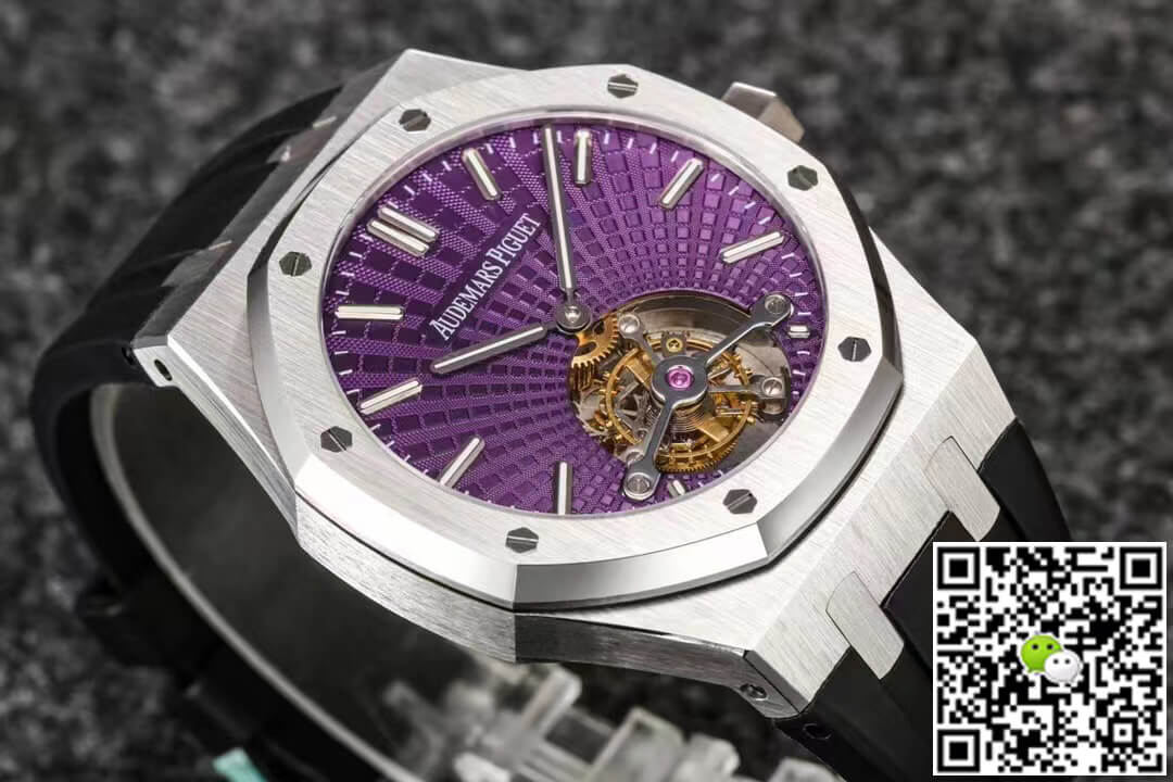 Audemars Piguet Royal Oak Tourbillon R8 Factory V3 Purple Dial Rubber Strap