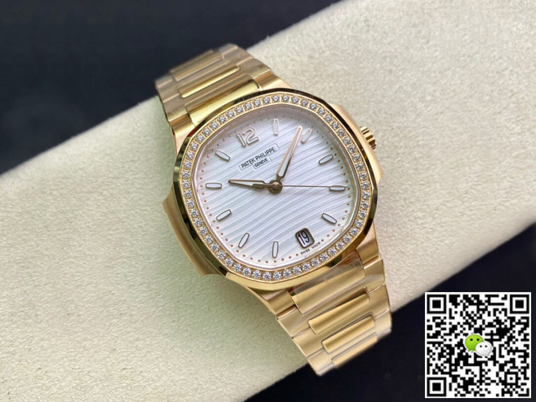 Patek Philippe Nautilus Ladies 7118/1200R-001 3K Factory Silver White Dial