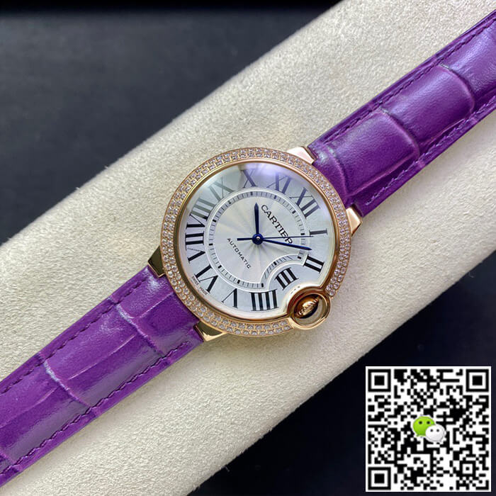 Ballon Bleu De Cartier 36MM WJBB0009 3K Factory Purple Leather Strap