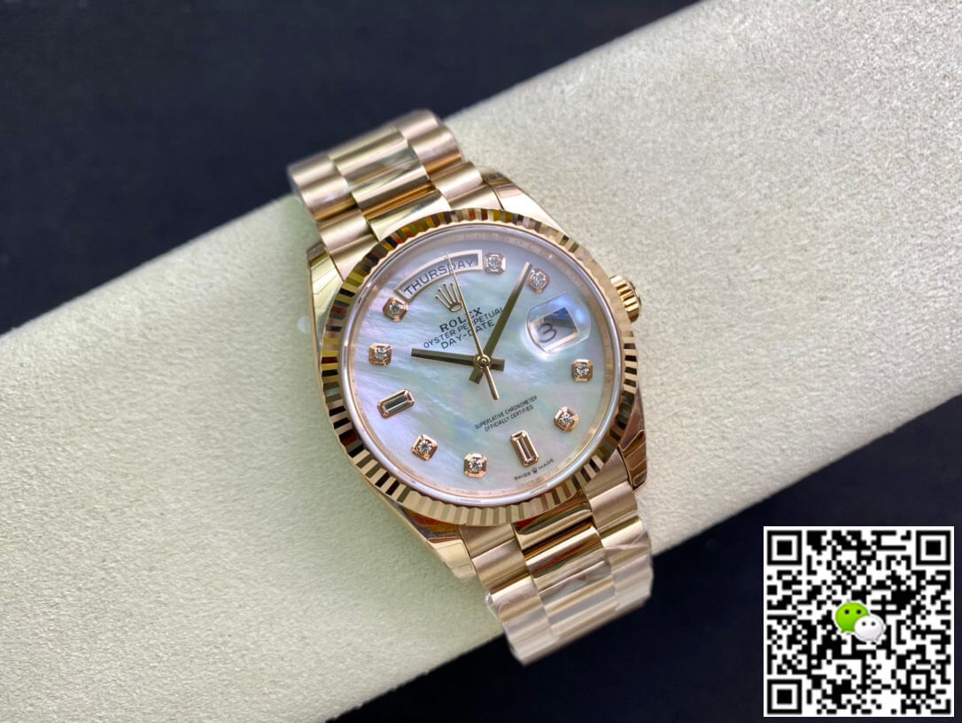 Rolex Day Date M128235-0029 EW Factory White Mother-Of-Pearl Dial