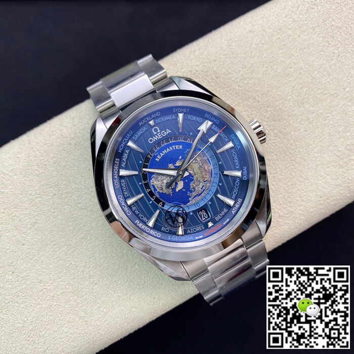 Omega Seamaster Aqua Terra GMT Worldtimer 220.10.43.22.03.001 VS Factory Blue Dial