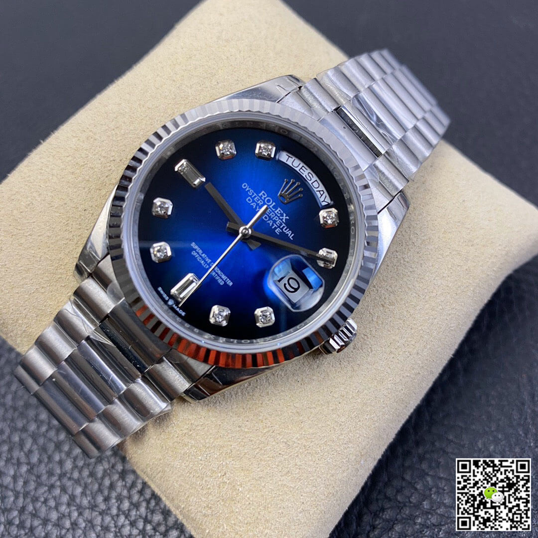 Rolex Day-Date M128239-0023 EW Factory Diamond Gradient Blue Dial