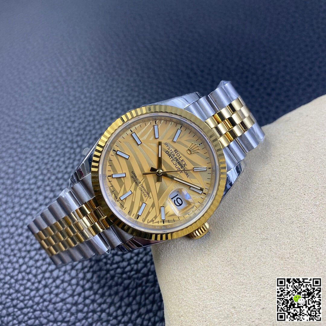 Rolex Datejust M126233-0037 EW Factory Golden Palm Leaf Pattern Dial