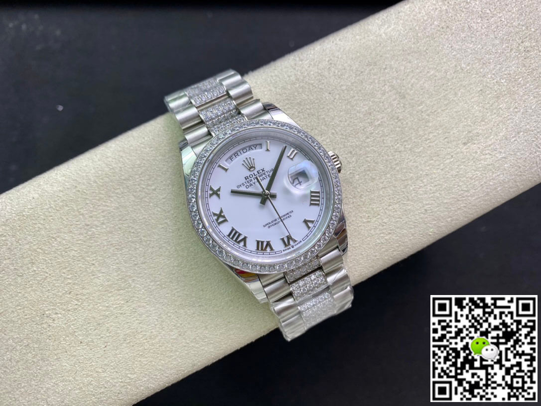 Rolex Day Date M128349RBR-0026 EW Factory Diamond-Set Bezel